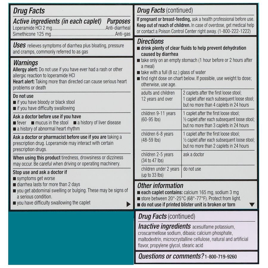slide 3 of 5, Walgreens Anti Diarrheal + Anti-Gas Caplet, 12 ct