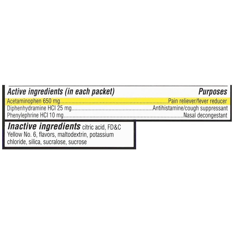 slide 5 of 5, Walgreens Nighttime Severe Cold & Cough Packets Honey Lemon Infused with Chamomile & White Tea, 6 ct