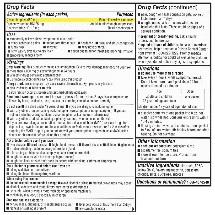 slide 2 of 5, Walgreens Nighttime Severe Cold & Cough Packets Honey Lemon Infused with Chamomile & White Tea, 6 ct