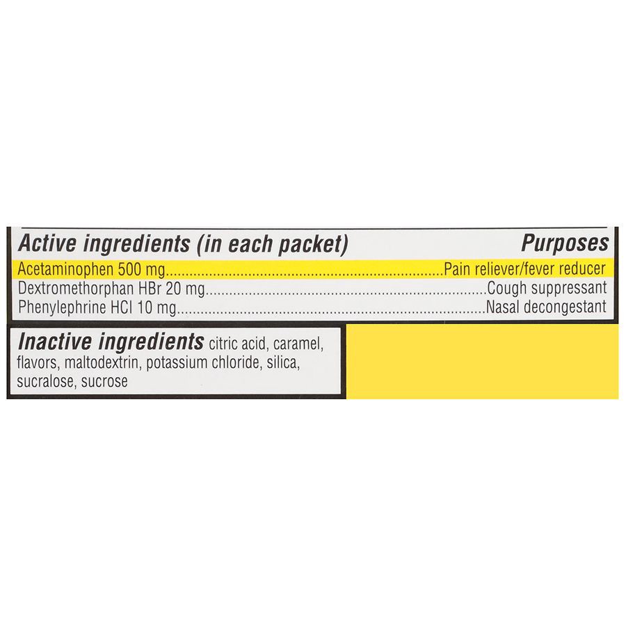 slide 5 of 5, Walgreens Multi-Symptom Severe Cold Packets Honey Lemon Infused with Chamomile & White Tea, 6 ct