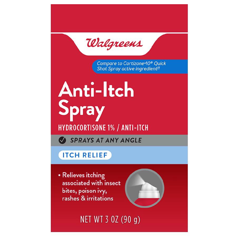 slide 3 of 3, Walgreens 1% Hydrocortisone Anti-Itch Spray, 3 oz