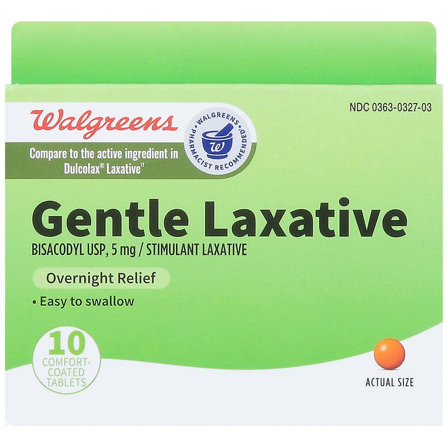 slide 4 of 5, Walgreens Gentle Laxative Comfort-Coated Tablets, 10 ct