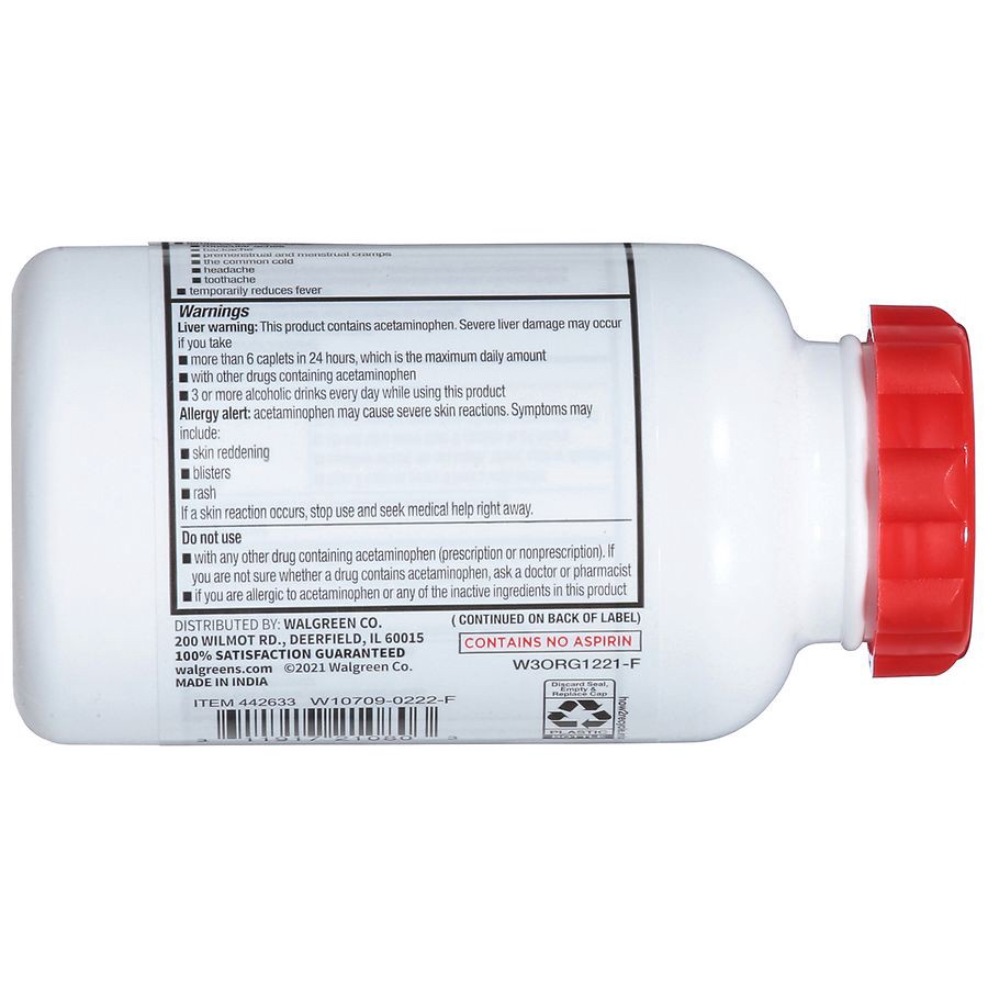 slide 3 of 3, Walgreens Arthritis Pain Reliever Acetaminophen 650mg Caplet, 150 ct