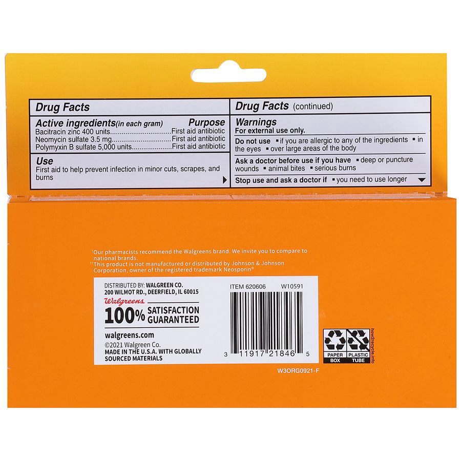 slide 2 of 5, Walgreens Triple Antibiotic Ointment Original Strength, 2 ct; 2 oz