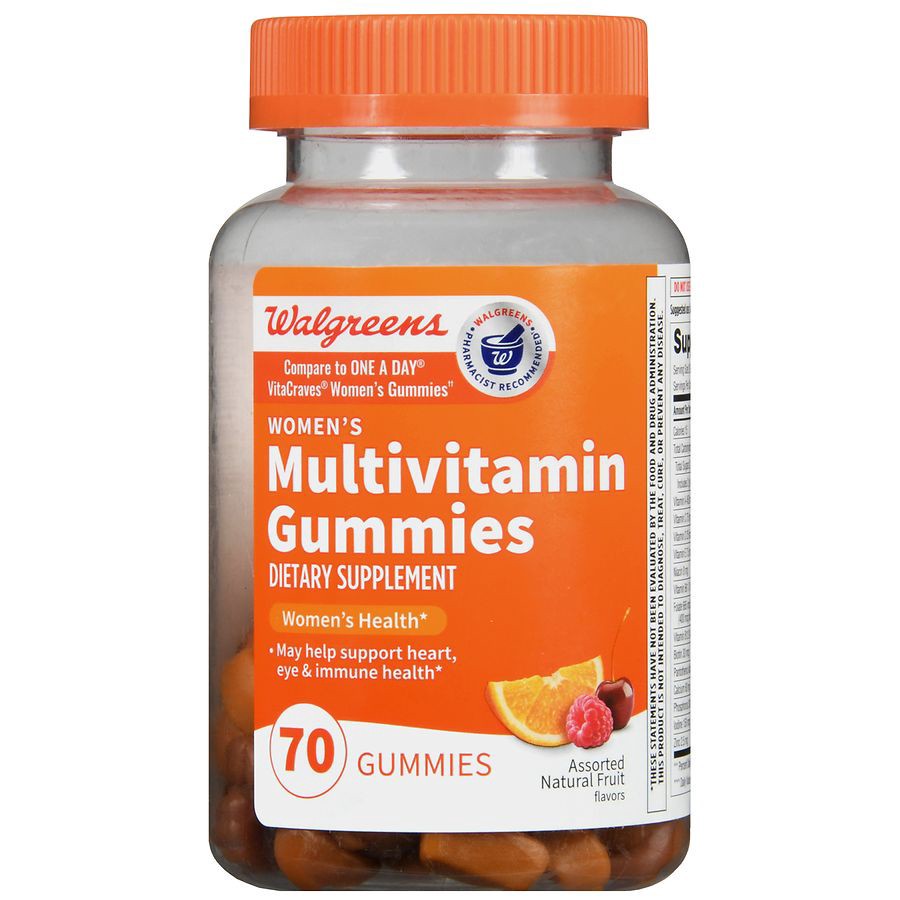 slide 5 of 5, Walgreens Women's Multivitamin Gummies Assorted Natural Fruit, 70 ct