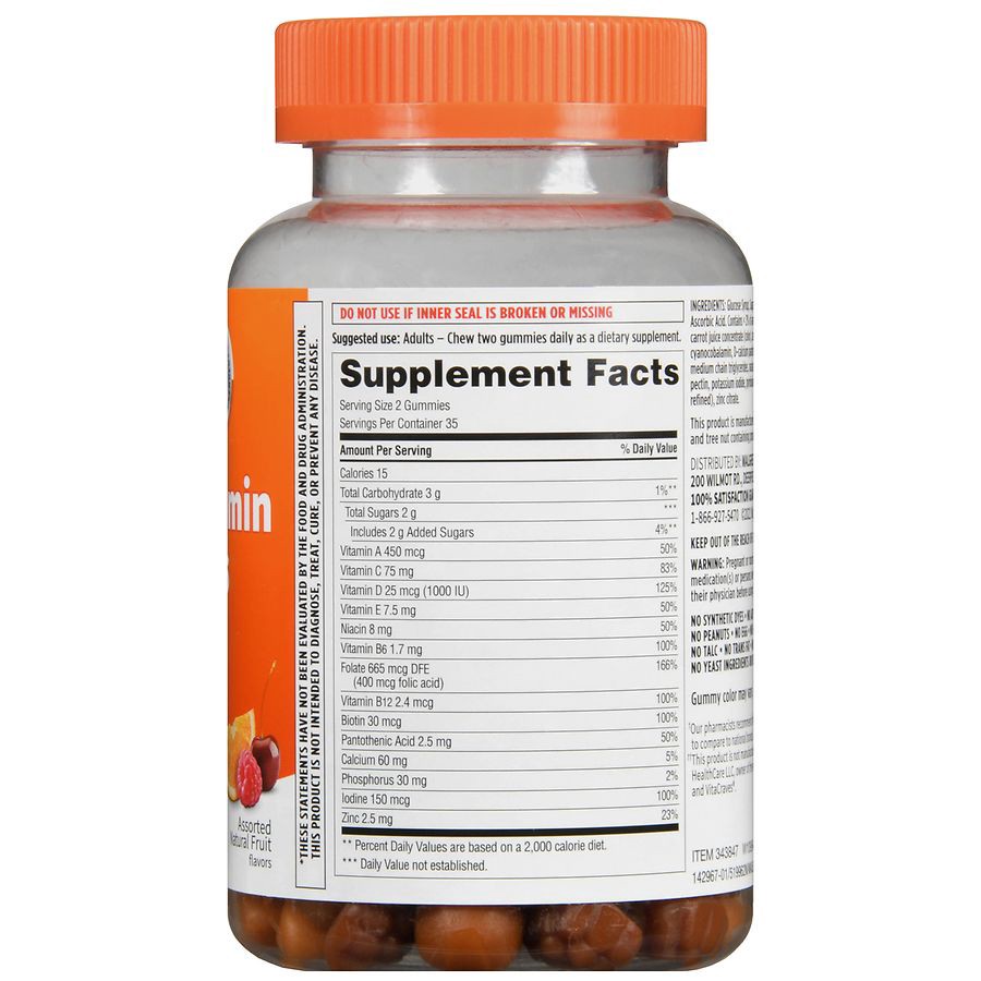 slide 2 of 5, Walgreens Women's Multivitamin Gummies Assorted Natural Fruit, 70 ct