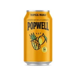 Popwell Tropical Mango Prebiotic Soda 12 fl oz
