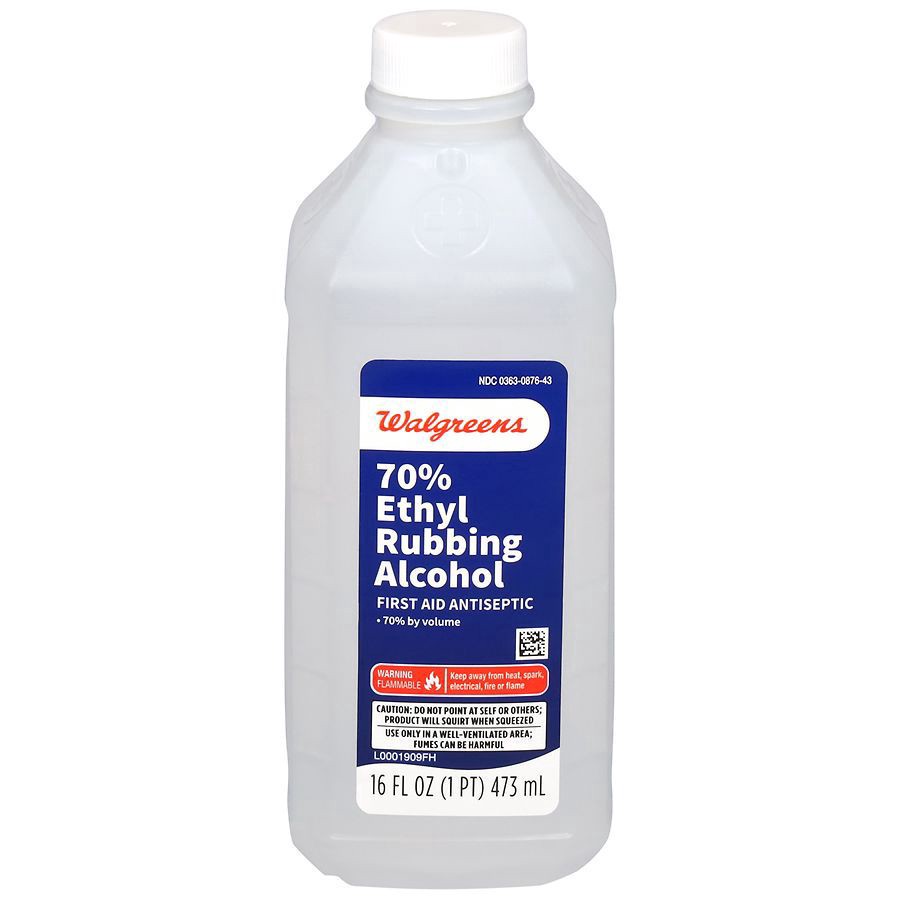 slide 1 of 2, Walgreens 70% Ethyl Rubbing Alcohol First Aid Antiseptic, 16 fl oz