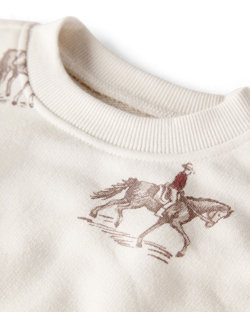 slide 2 of 3, Littleplanet Baby French Terry Sweatshirt Made with Organic Cotton in Western Rodeo Print Western Rodeo NB, 1 ct