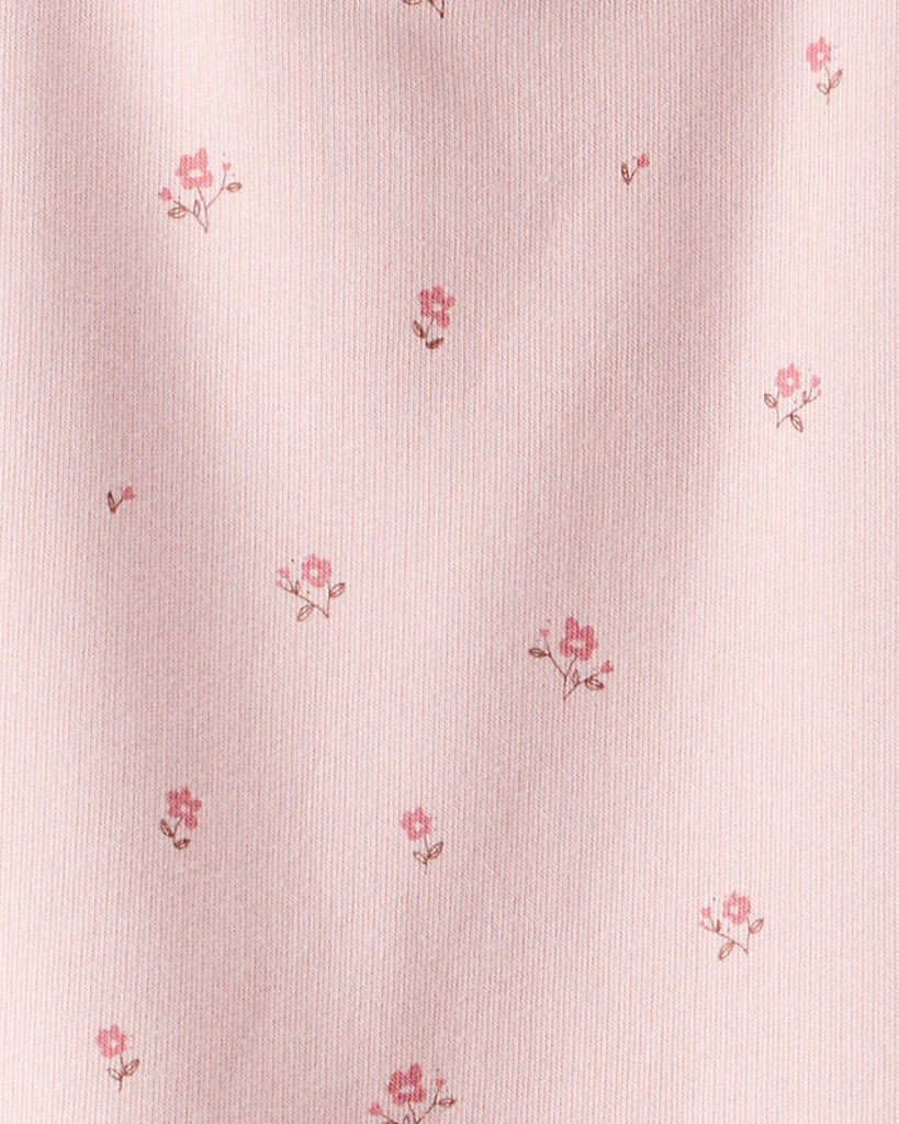 slide 2 of 4, Littleplanet Girls French Terry Dress Made with Organic Cotton in Blush Petals Print Blush Petals 6, 1 ct