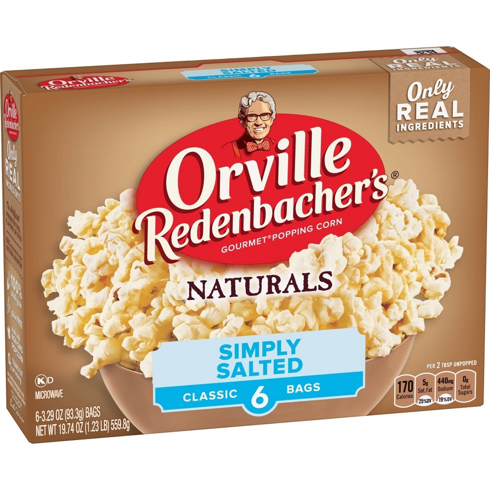 slide 2 of 5, Orville Redenbacher's Natural Simply Salted Classic Bag Of Gourmet Popcorn, 6 ct