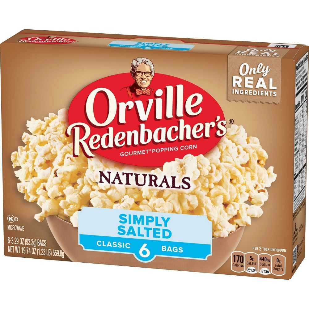 slide 3 of 5, Orville Redenbacher's Natural Simply Salted Classic Bag Of Gourmet Popcorn, 6 ct