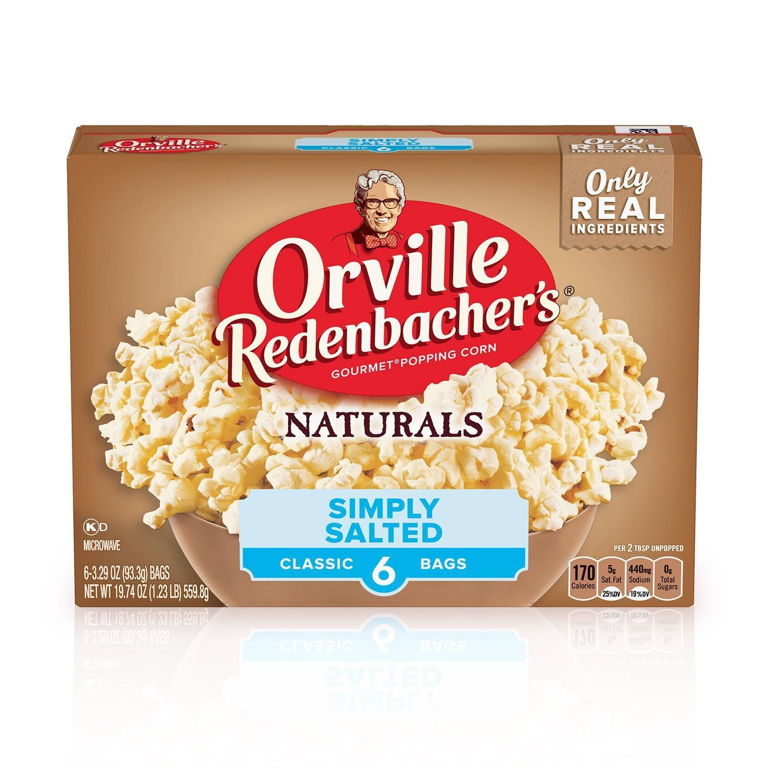 slide 1 of 5, Orville Redenbacher's Natural Simply Salted Classic Bag Of Gourmet Popcorn, 6 ct