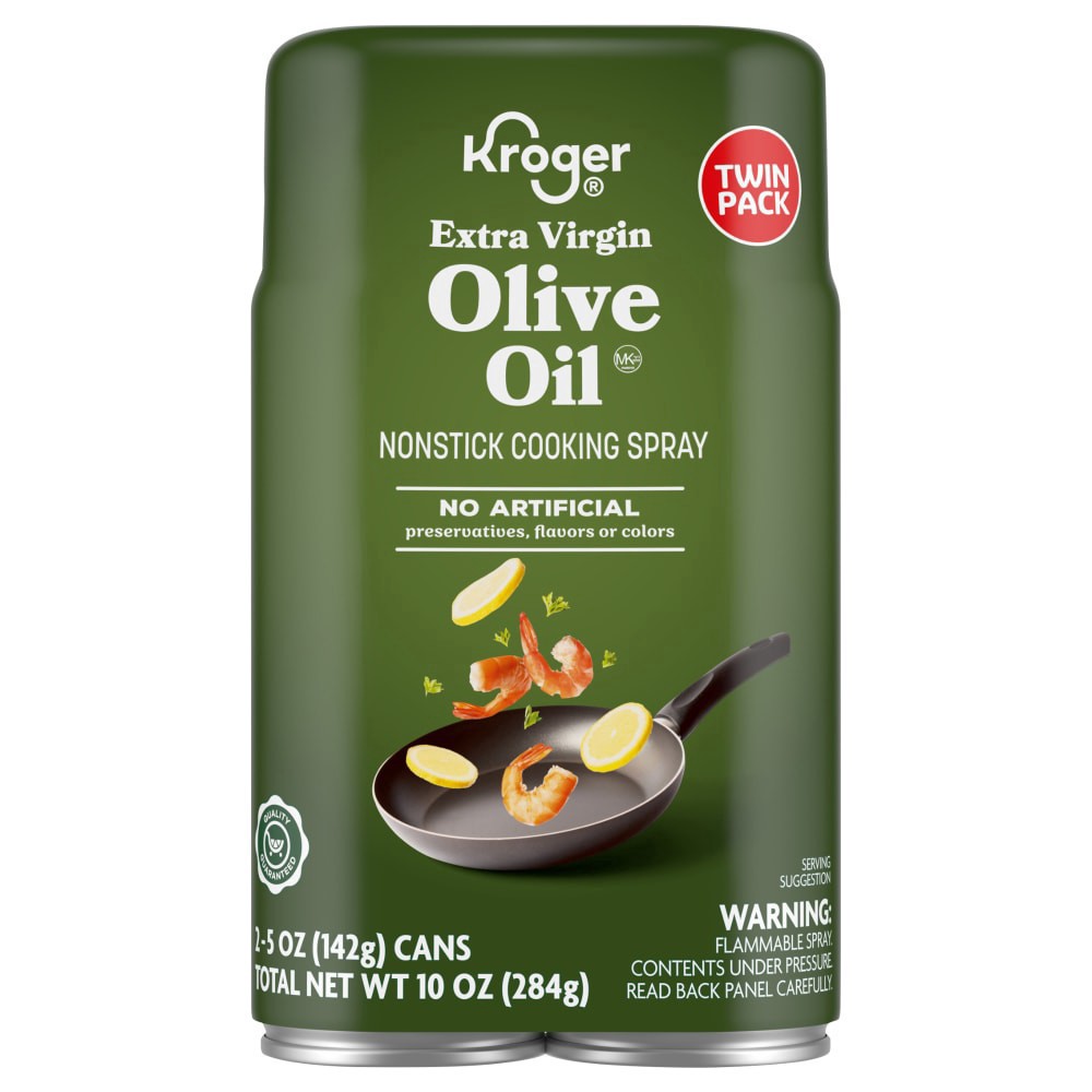 slide 1 of 4, Kroger® Extra Virgin Olive Oil Cooking Spray Twin Pack, 2 ct; 5 oz