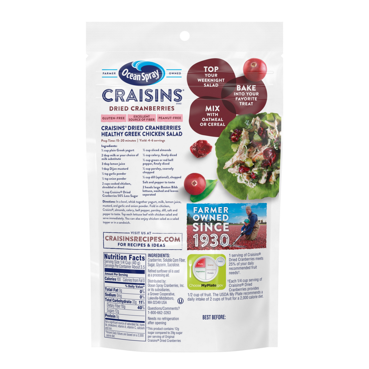 slide 2 of 2, Ocean Spray 5oz Craisins Dried Cranberries- Reduced Sugar, 5 oz