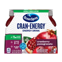 Ocean Spray Cran-Energy Cranberry Energy Juice Drink 6 - 10 fl oz Bottles