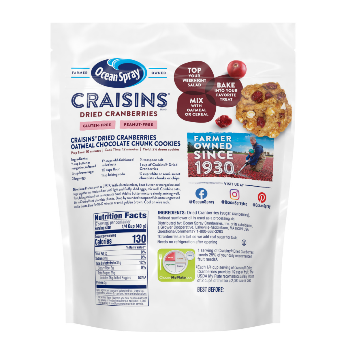 slide 2 of 2, Ocean Spray 24oz Craisins Dried Cranberries- Original, 24 oz
