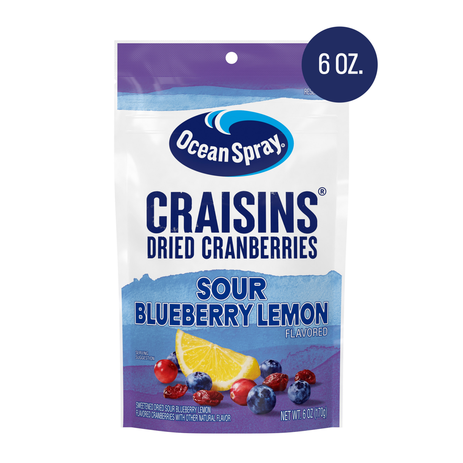 slide 2 of 5, Ocean Spray 6oz Craisins Dried Cranberries- Sour Blueberry Lemon Flavor, 6 oz