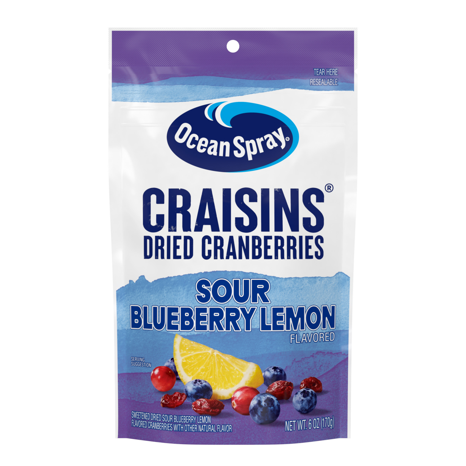 slide 1 of 5, Ocean Spray 6oz Craisins Dried Cranberries- Sour Blueberry Lemon Flavor, 6 oz