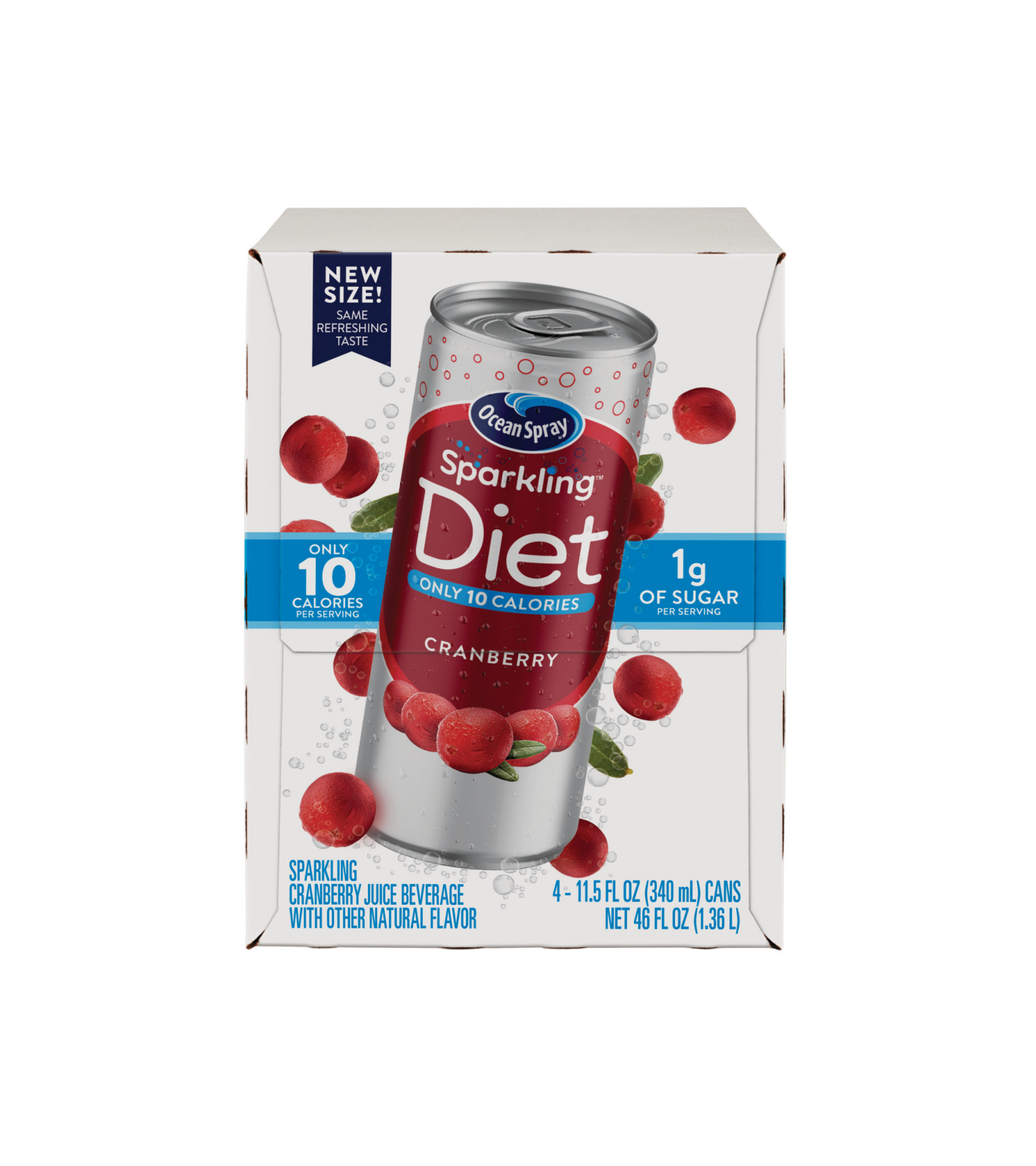 slide 4 of 6, Ocean Spray 4/11.5oz Diet Sparkling Cranberry, 4 ct; 11.5 fl oz