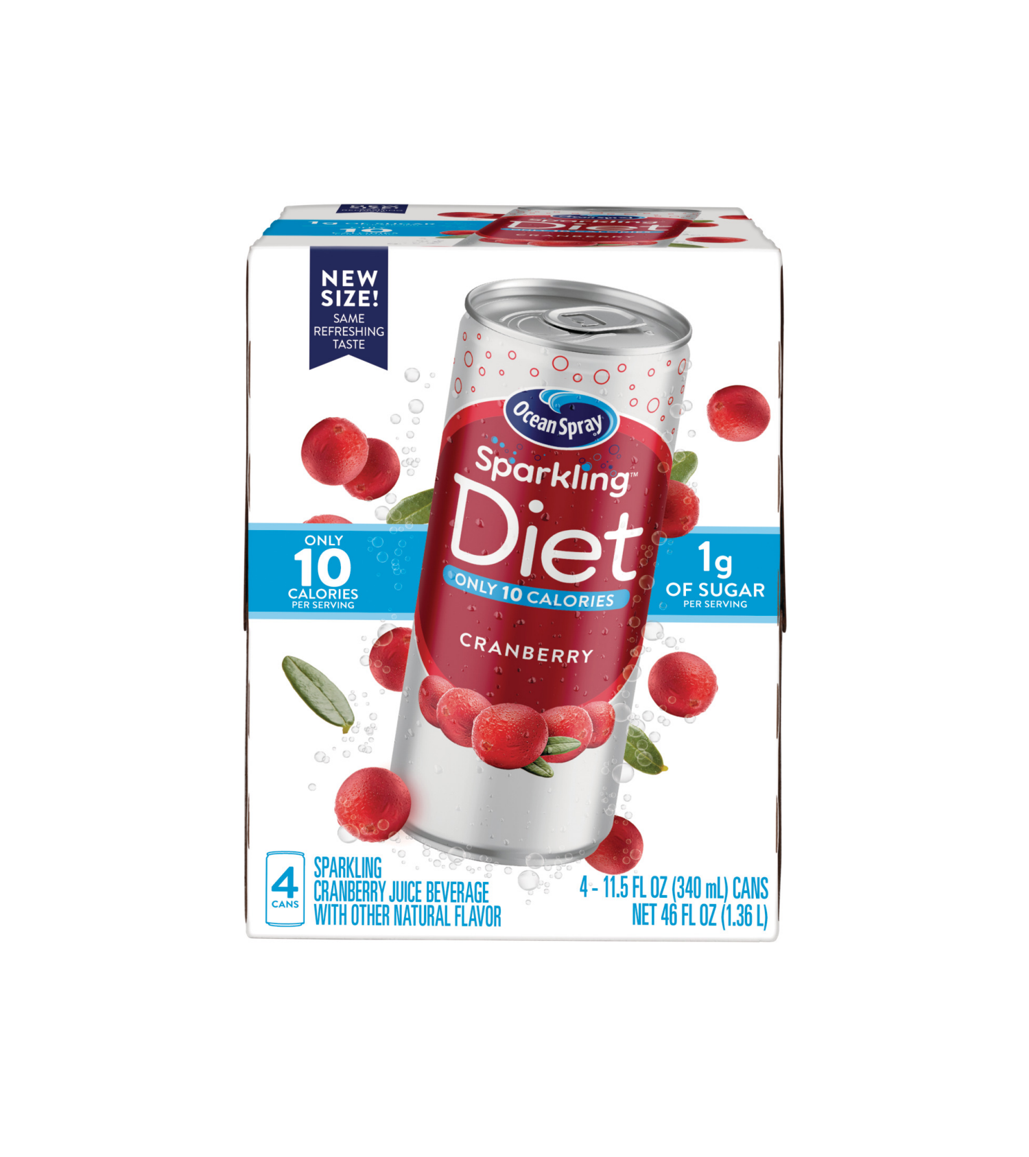 slide 6 of 6, Ocean Spray 4/11.5oz Diet Sparkling Cranberry, 4 ct; 11.5 fl oz