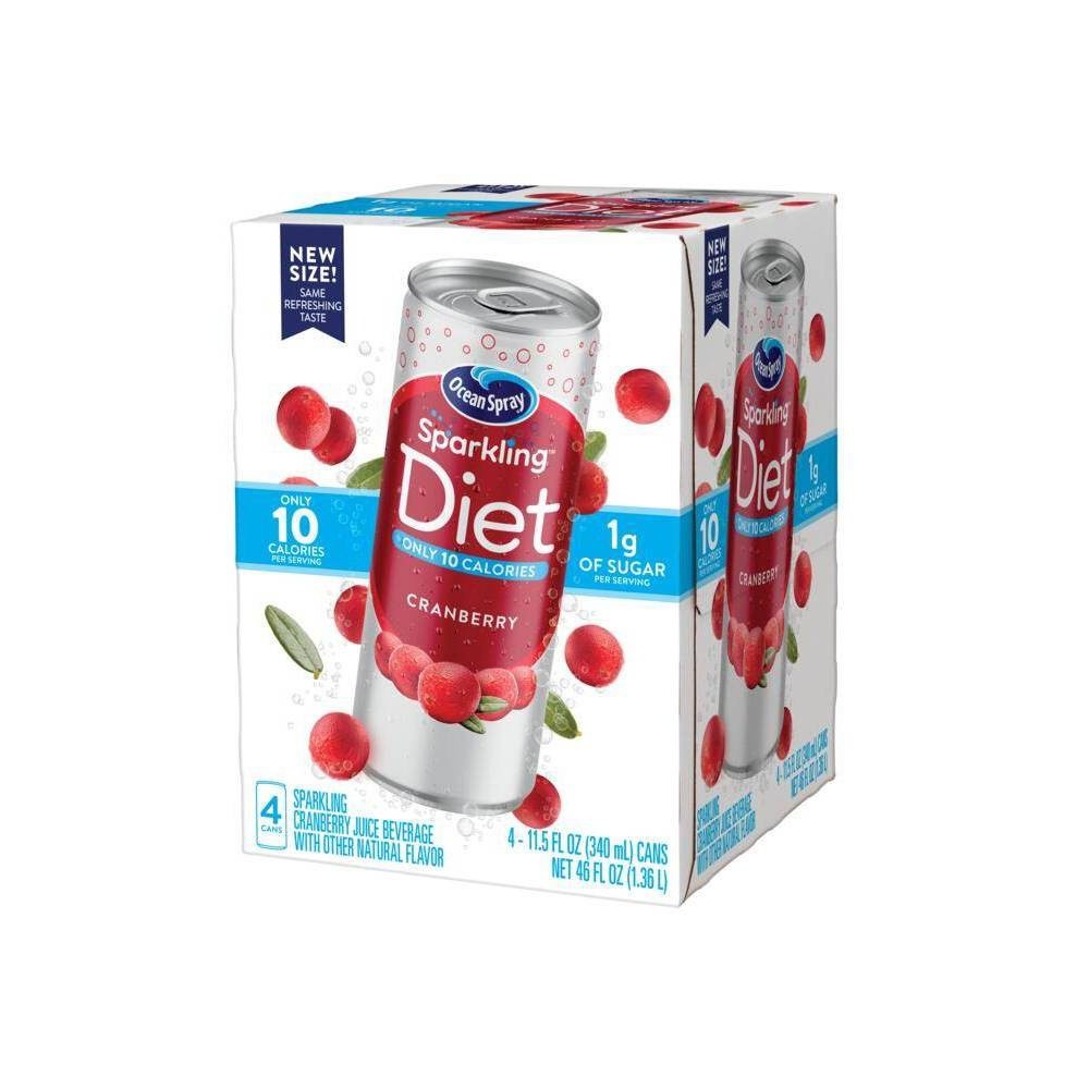 slide 3 of 4, Ocean Spray Sparkling Diet Cranberry - 4pk/11.5 fl oz Cans, 4 ct; 11.5 fl oz