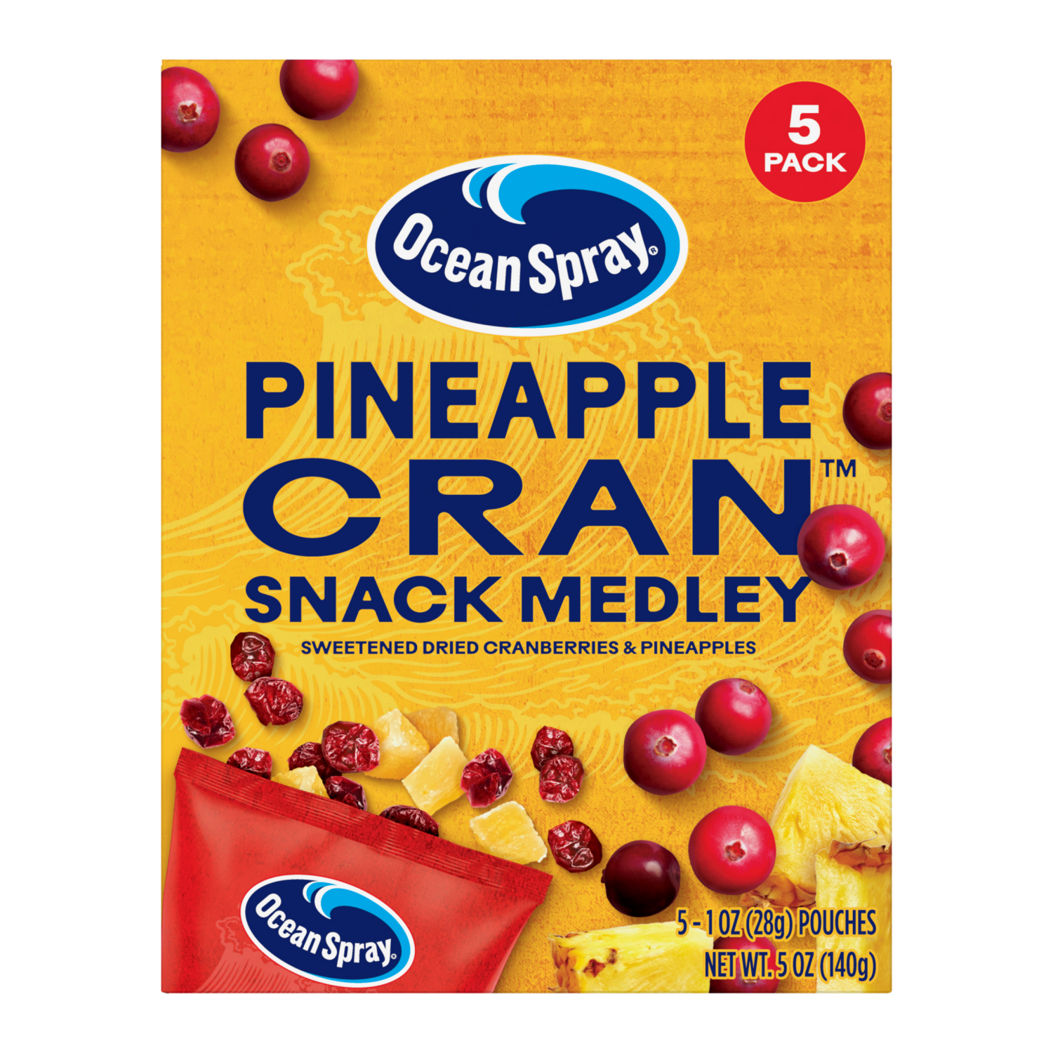 slide 1 of 2, Ocean Spray Snack Medley Pineapple Cran™ 1oz, 5 Count, 5 ct