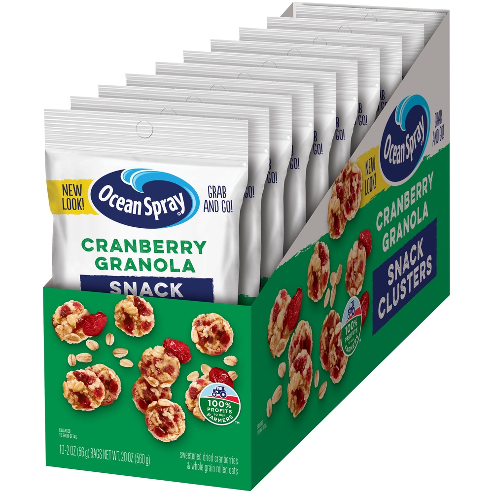 slide 3 of 8, Ocean Spray Cranberry Granola Fruit Clusters, 2 oz