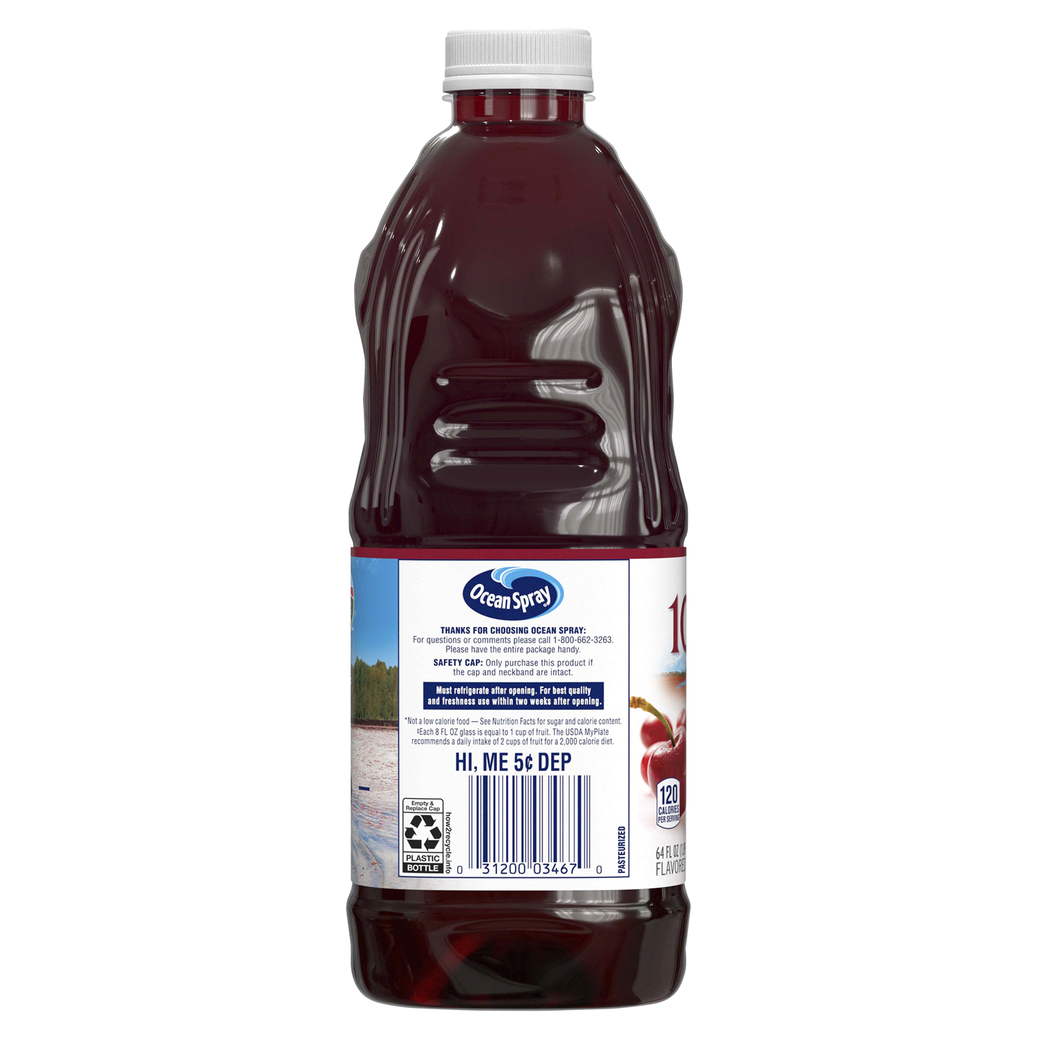 slide 2 of 4, Ocean Spray 64oz 100% Cranberry Cherry, 64 fl oz