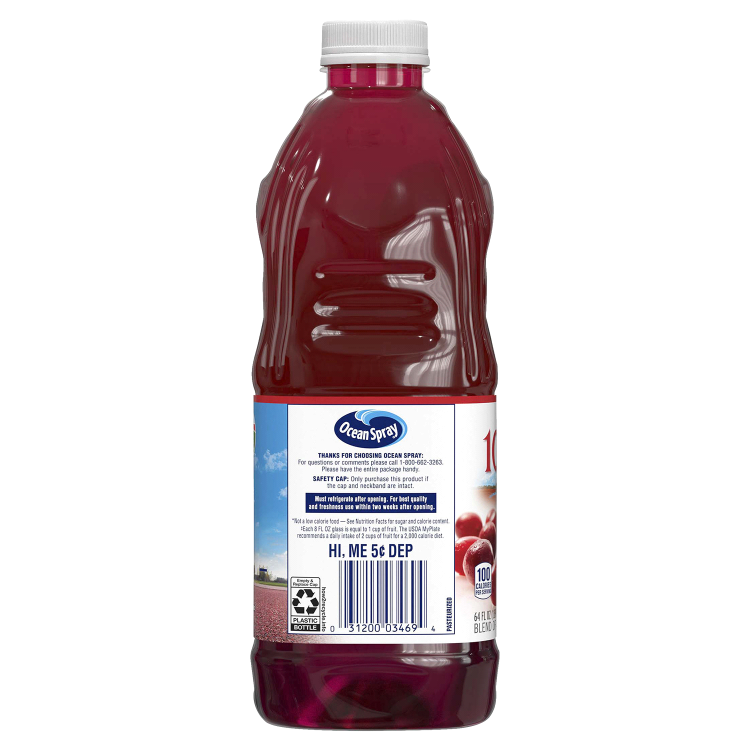 slide 2 of 4, Ocean Spray 64oz 100% Cranberry, 64 fl oz