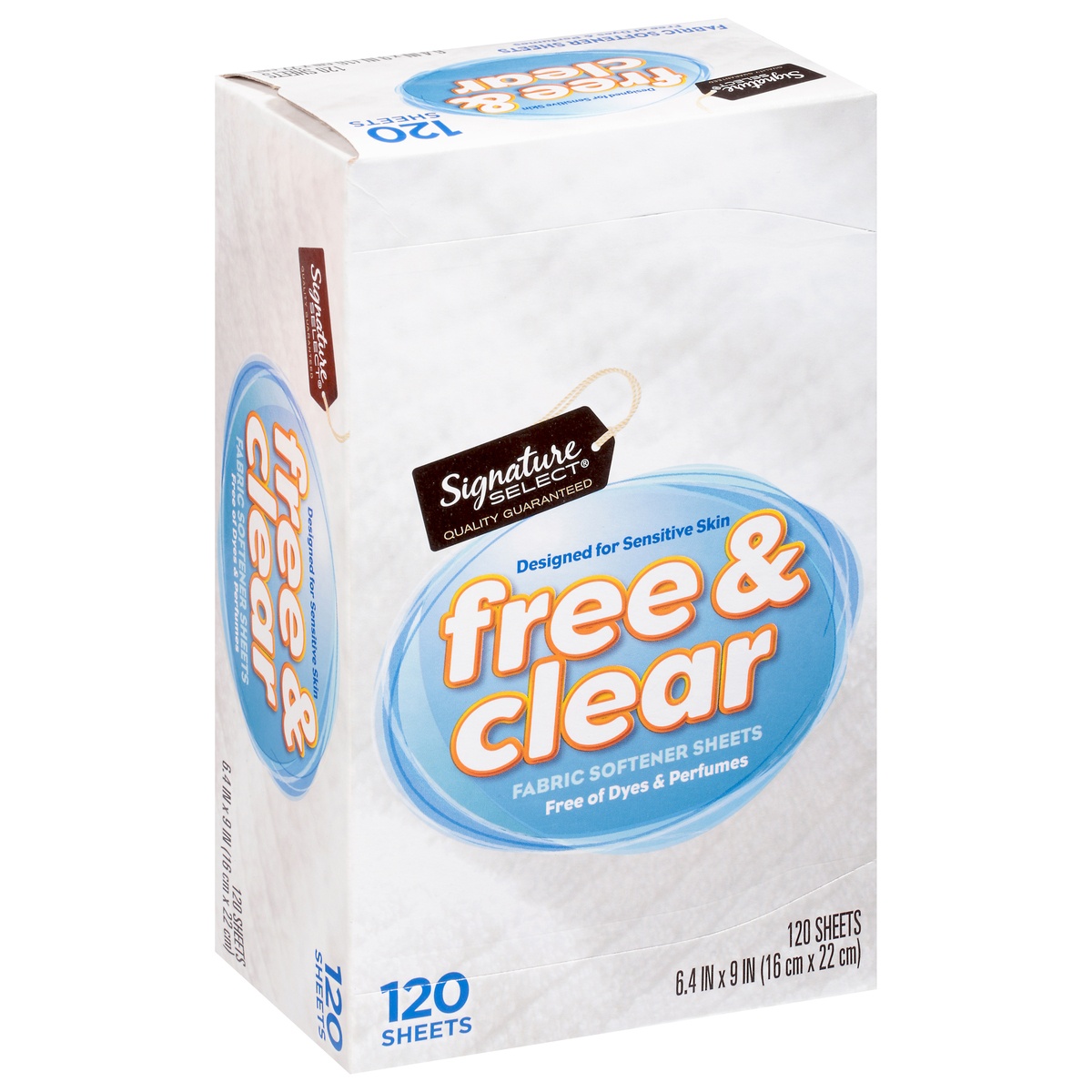 slide 2 of 9, Signature Select Free & Clear Fabric Softener Sheets 120 ea, 