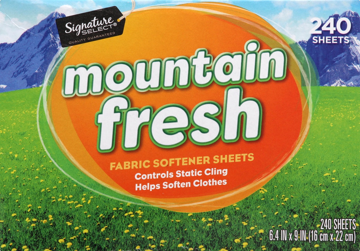 slide 4 of 9, Signature Home Fabric Softener Sheets Mountain Fresh, 