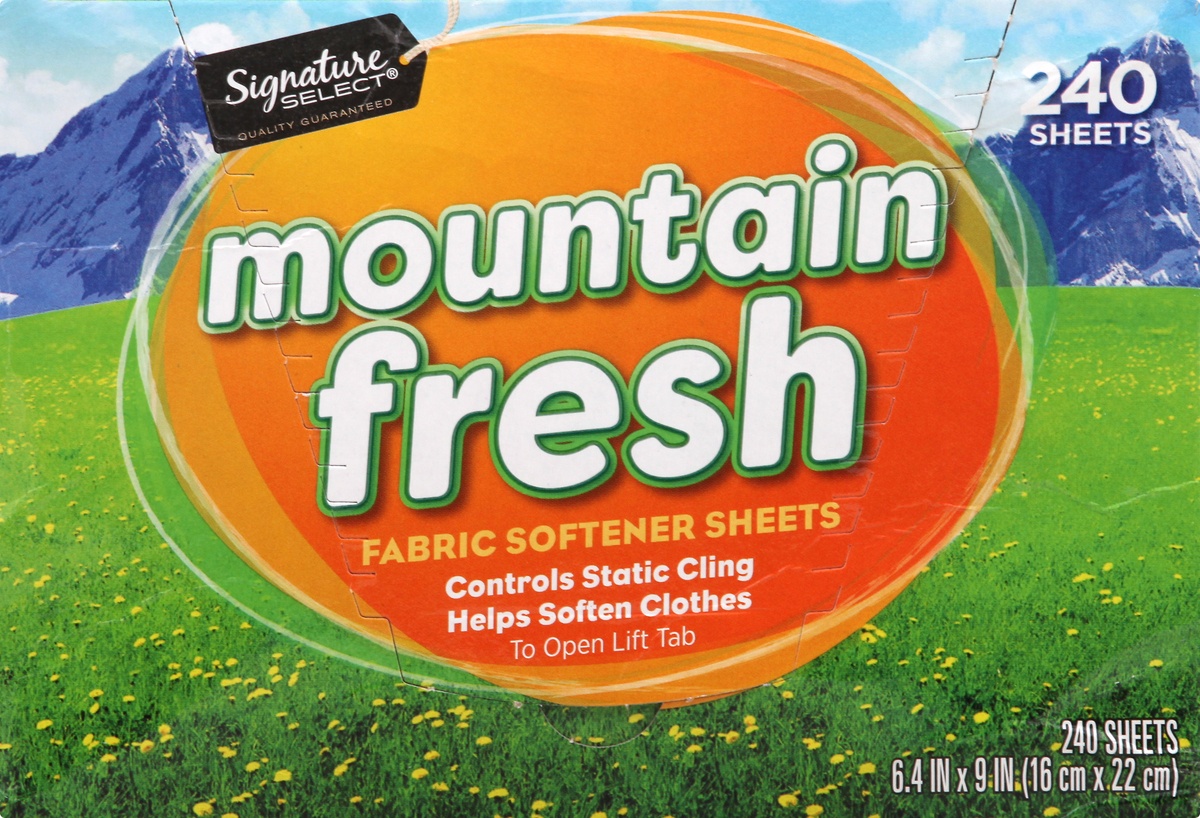 slide 6 of 9, Signature Home Fabric Softener Sheets Mountain Fresh, 