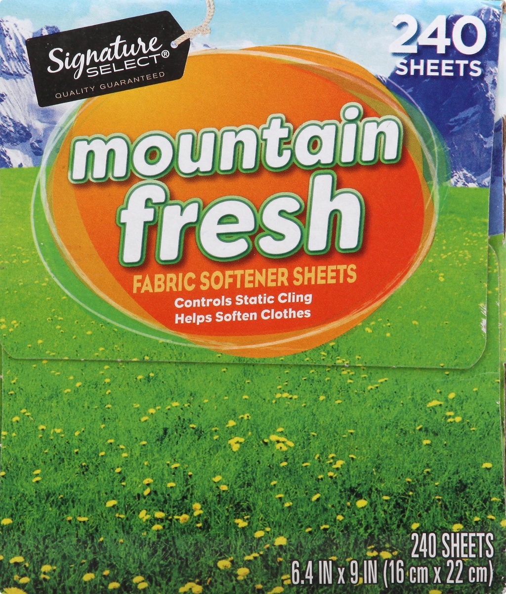 slide 7 of 9, Signature Home Fabric Softener Sheets Mountain Fresh, 