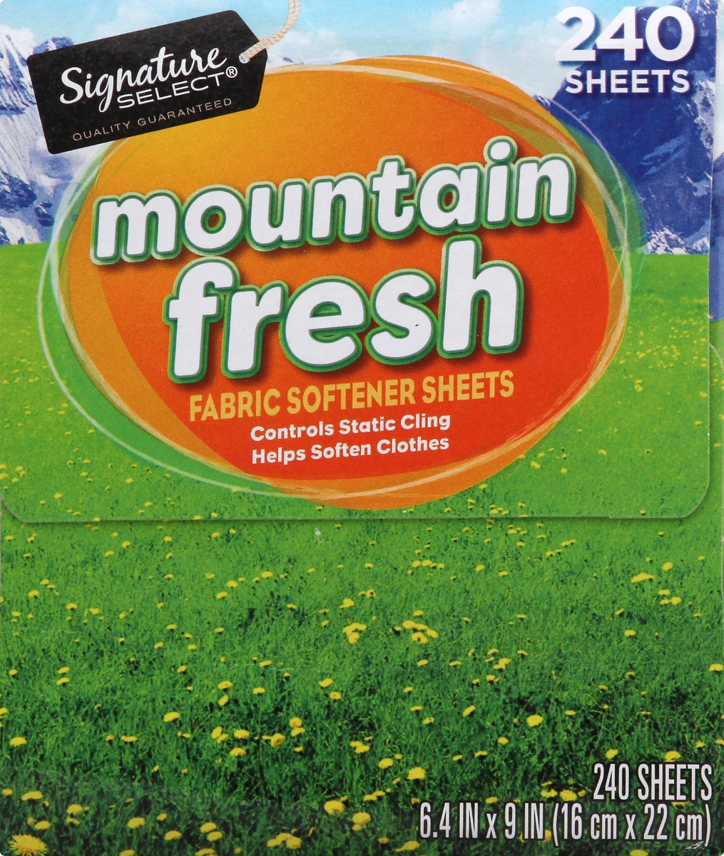 slide 8 of 9, Signature Home Fabric Softener Sheets Mountain Fresh, 