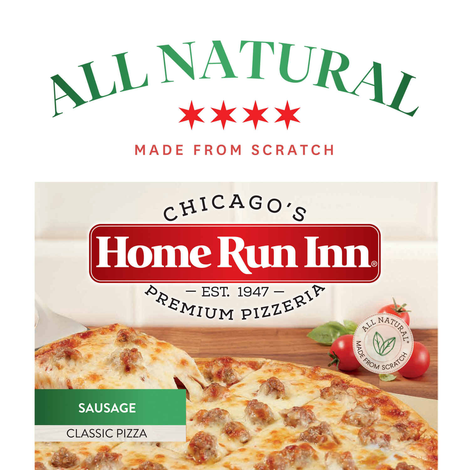 slide 4 of 6, Home Run Inn Family Size Classic Frozen Sausage Pizza, 30 oz, 30 oz