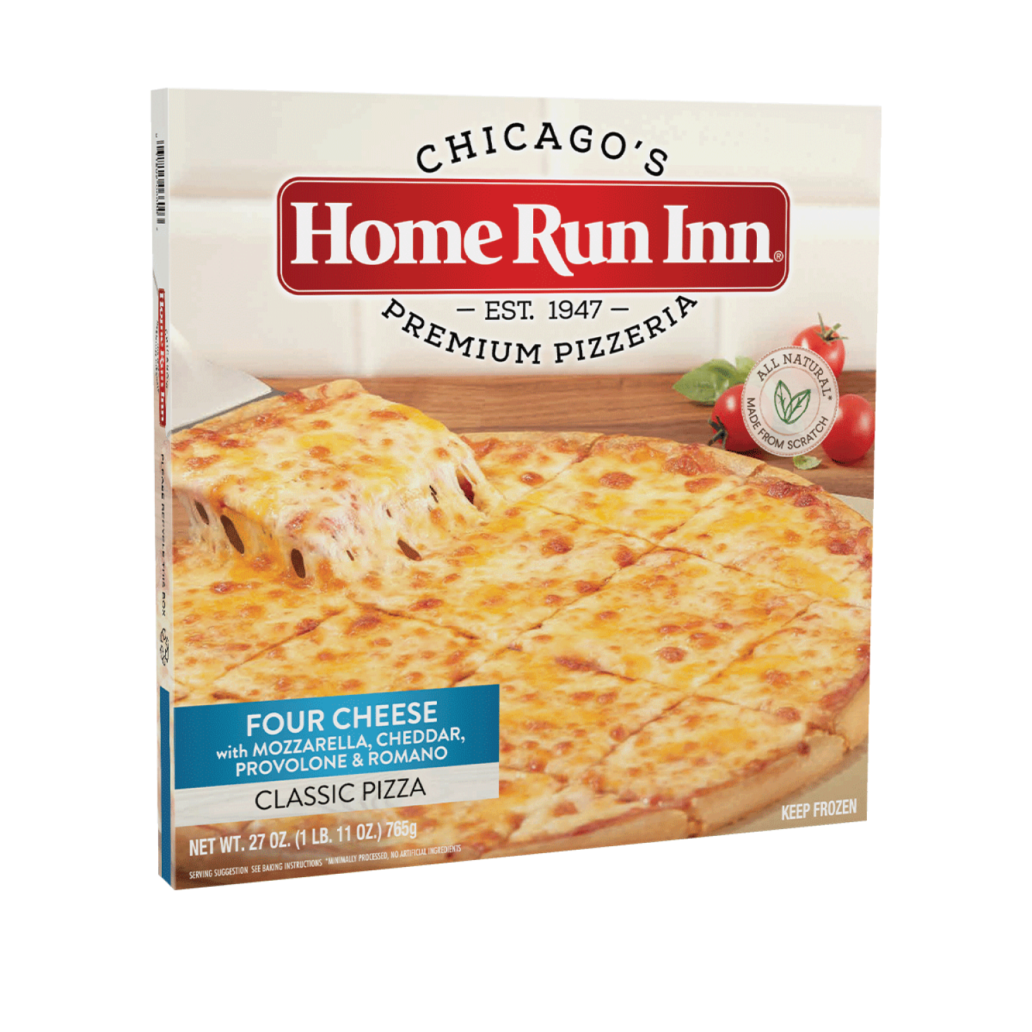 slide 3 of 3, Home Run Inn Family Size Classic Four Cheese Frozen Cheese Pizza, 26 oz, 27 oz