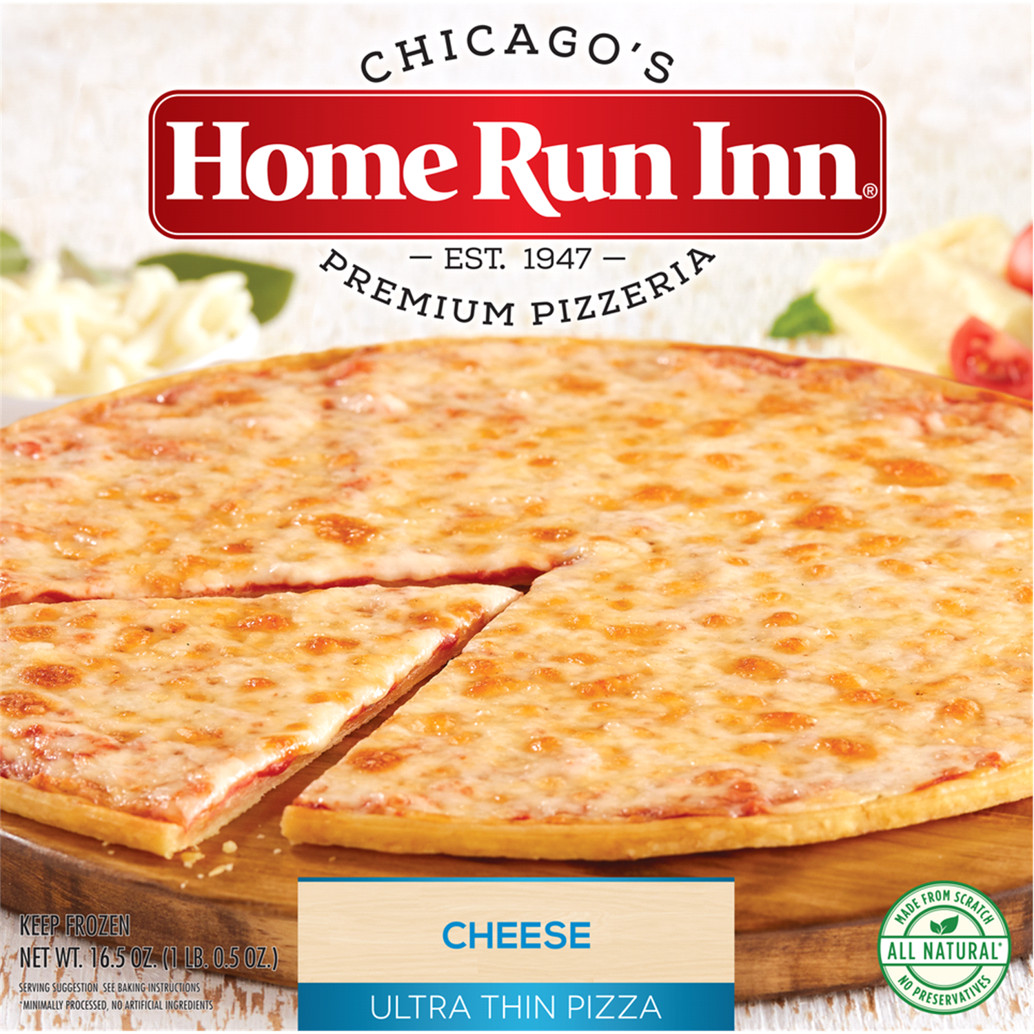 slide 1 of 1, Home Run Inn Ultra Thin Frozen Cheese Pizza, 18.25 oz, 16.5 oz