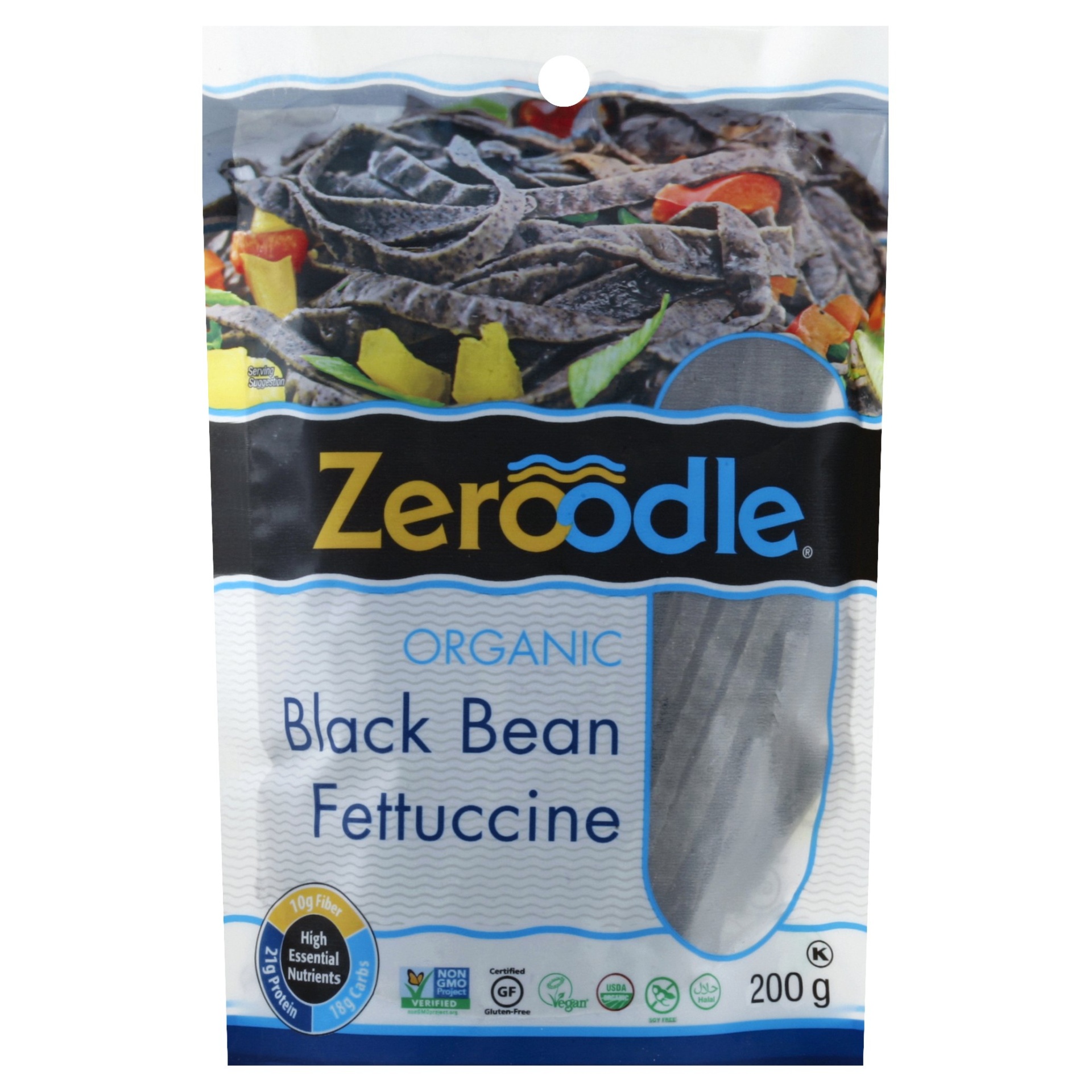 slide 1 of 1, Zeroodle Organic Black Bean Fettuccine, 7 oz