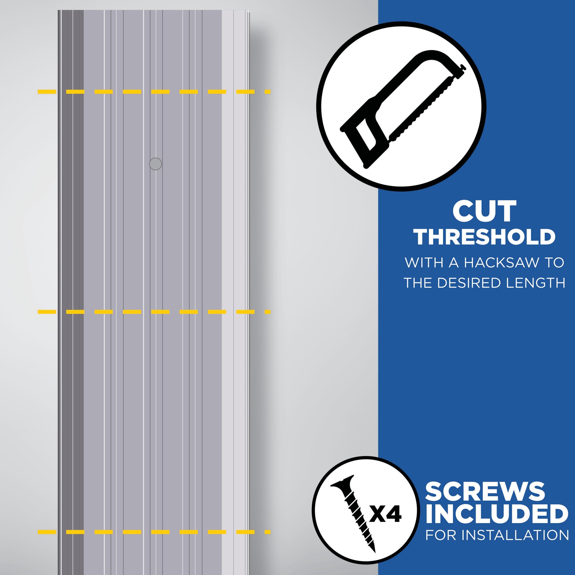 slide 6 of 6, M-D 36-in x 6-in Aluminum Door threshold (Install with Screws), 1 ct