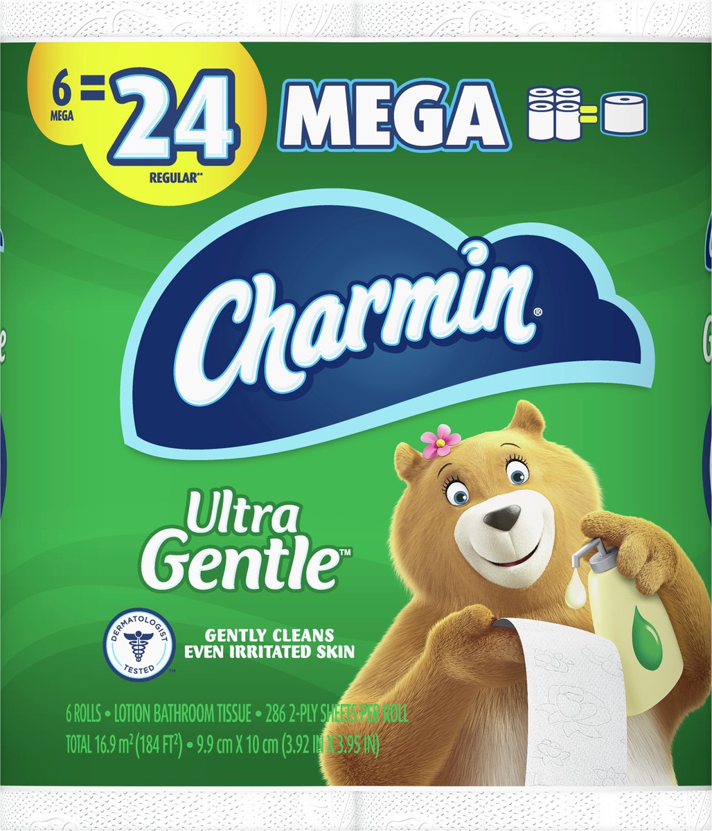 slide 2 of 5, Charmin Ultra Gentle Toilet Paper, 6 Mega Rolls, 286 Sheets Per Roll, 6 ct