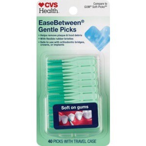 slide 1 of 1, CVS Health Ease Between Gentle, Soft Picks, 40 ct