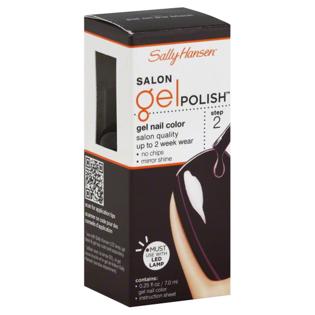 slide 1 of 1, Sally Hansen Nail Color, Gel, Step 2, Pat On the Black 260, 0.25 oz