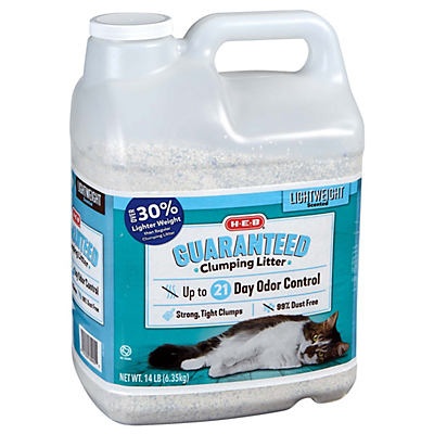 slide 1 of 1, H-E-B Lightweight Scented Guaranteed Clumping Litter, 14 lb