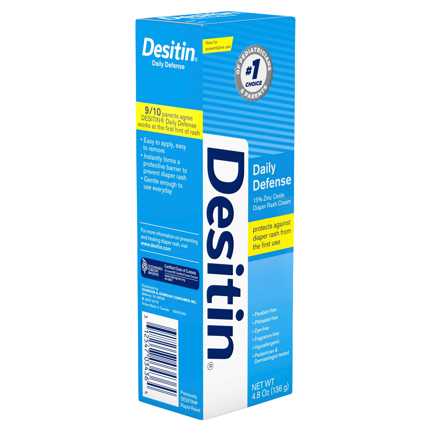 slide 4 of 4, Desitin Daily Defense Baby Diaper Rash Cream with Zinc Oxide, 4.8 oz, 4.8 oz