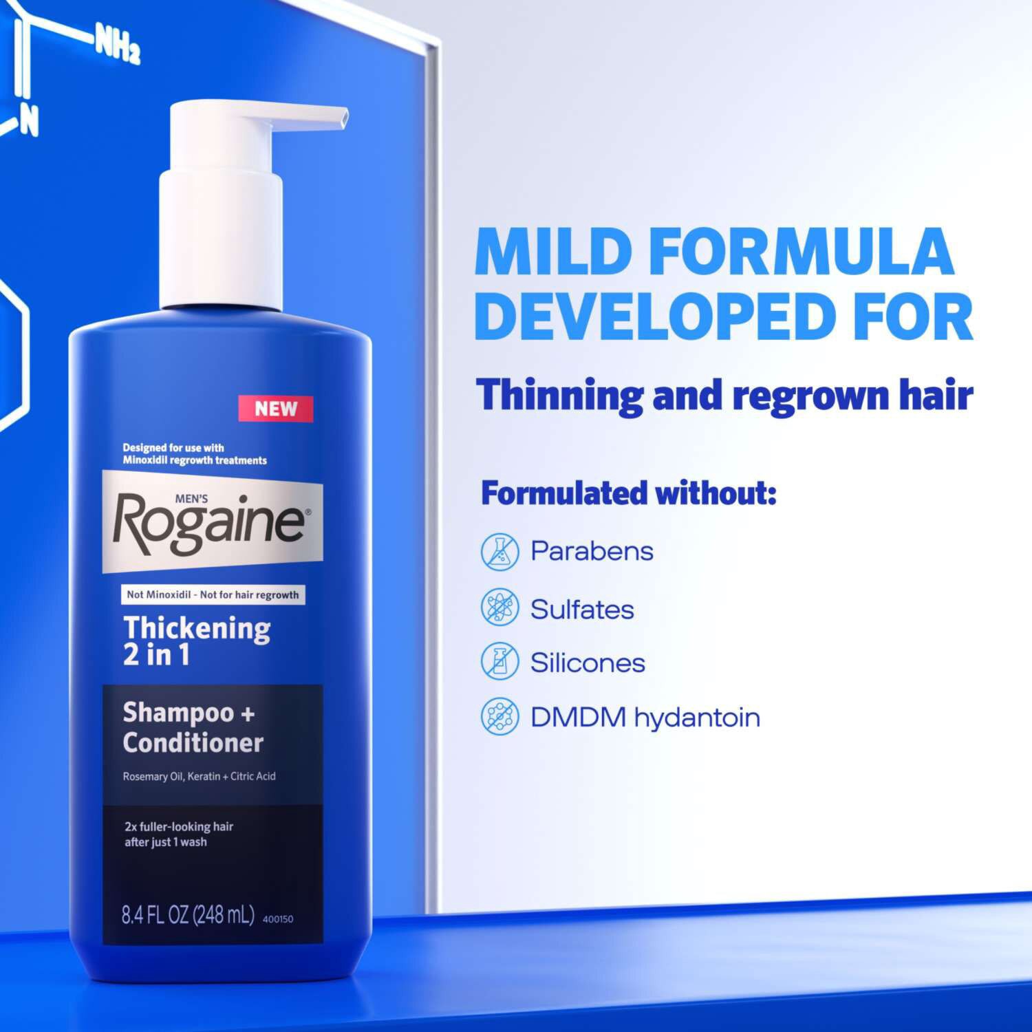 slide 5 of 7, Rogaine Men's Thickening 2-In-1 Shampoo & Conditioner, 8.5 Oz, 8.5 oz
