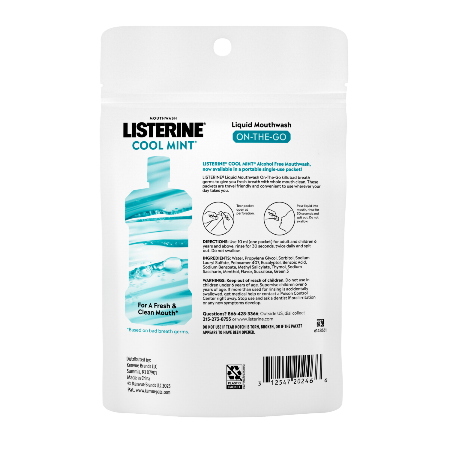 slide 6 of 8, Listerine Cool Mint Zero Sachets 15ct, 15 ct