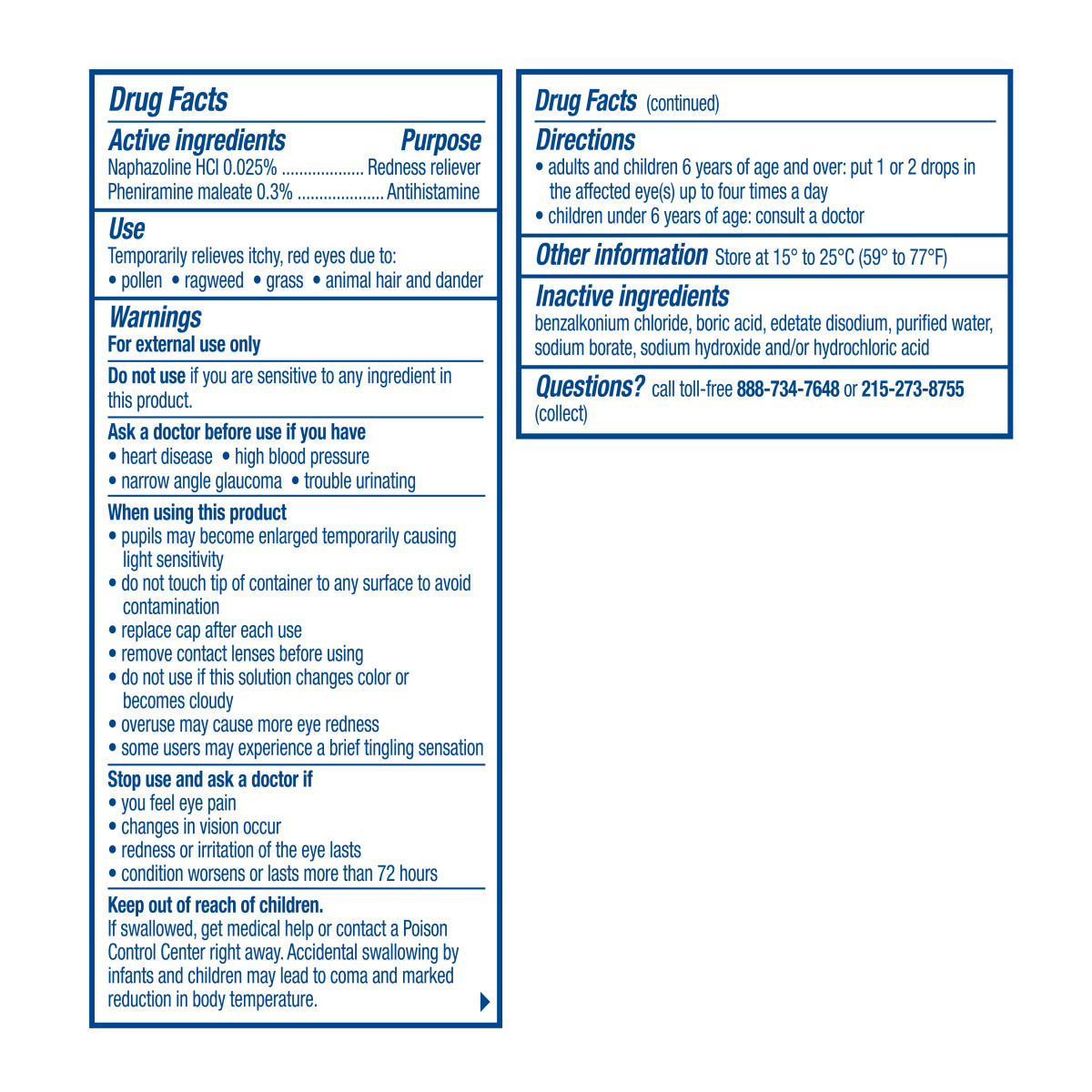 slide 3 of 8, Visine Allergy Relief Multi-Action Anti Itch Eye Drops, 2 x 0.5 fl. oz, 1 fl oz