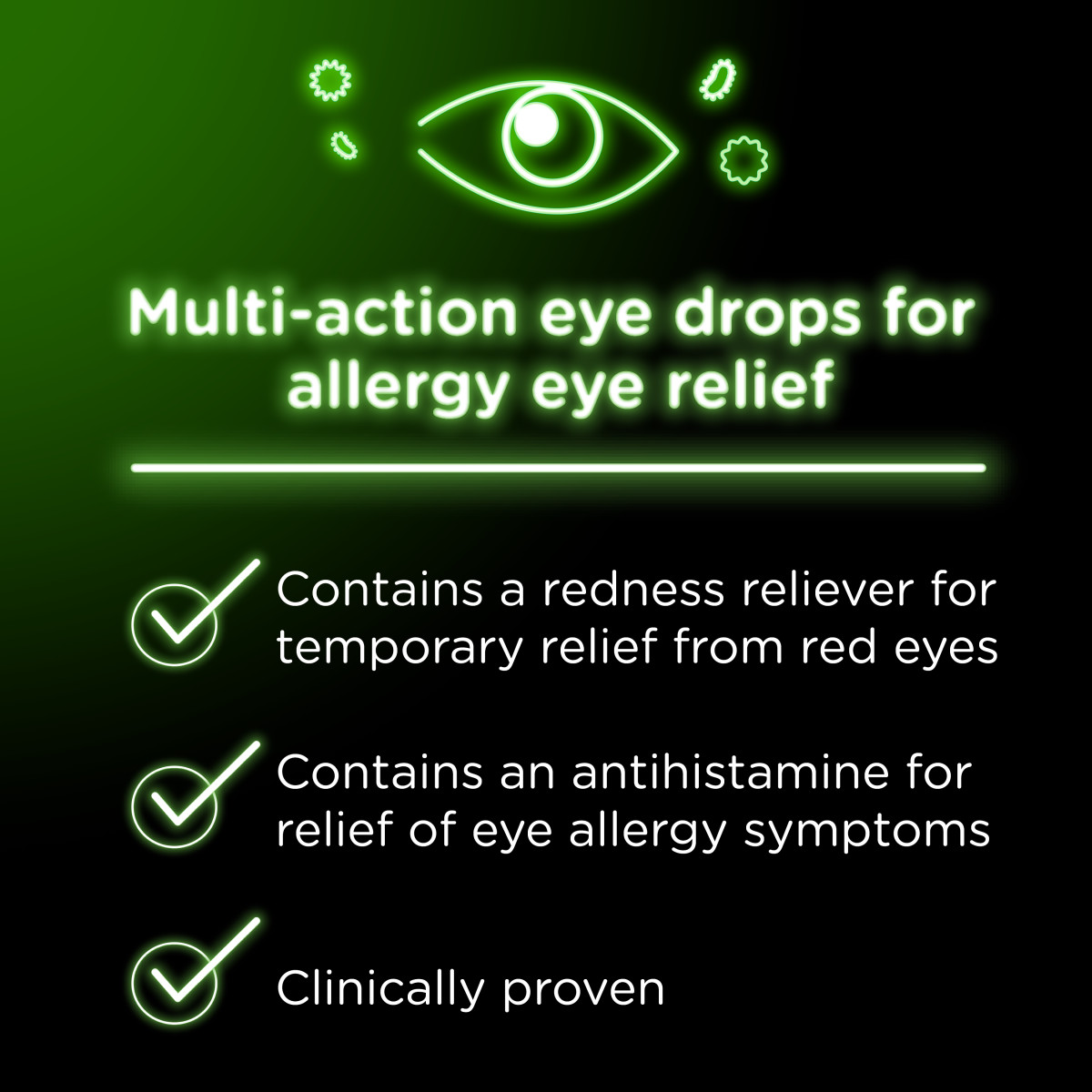 slide 8 of 8, Visine Allergy Relief Multi-Action Anti Itch Eye Drops, 2 x 0.5 fl. oz, 1 fl oz