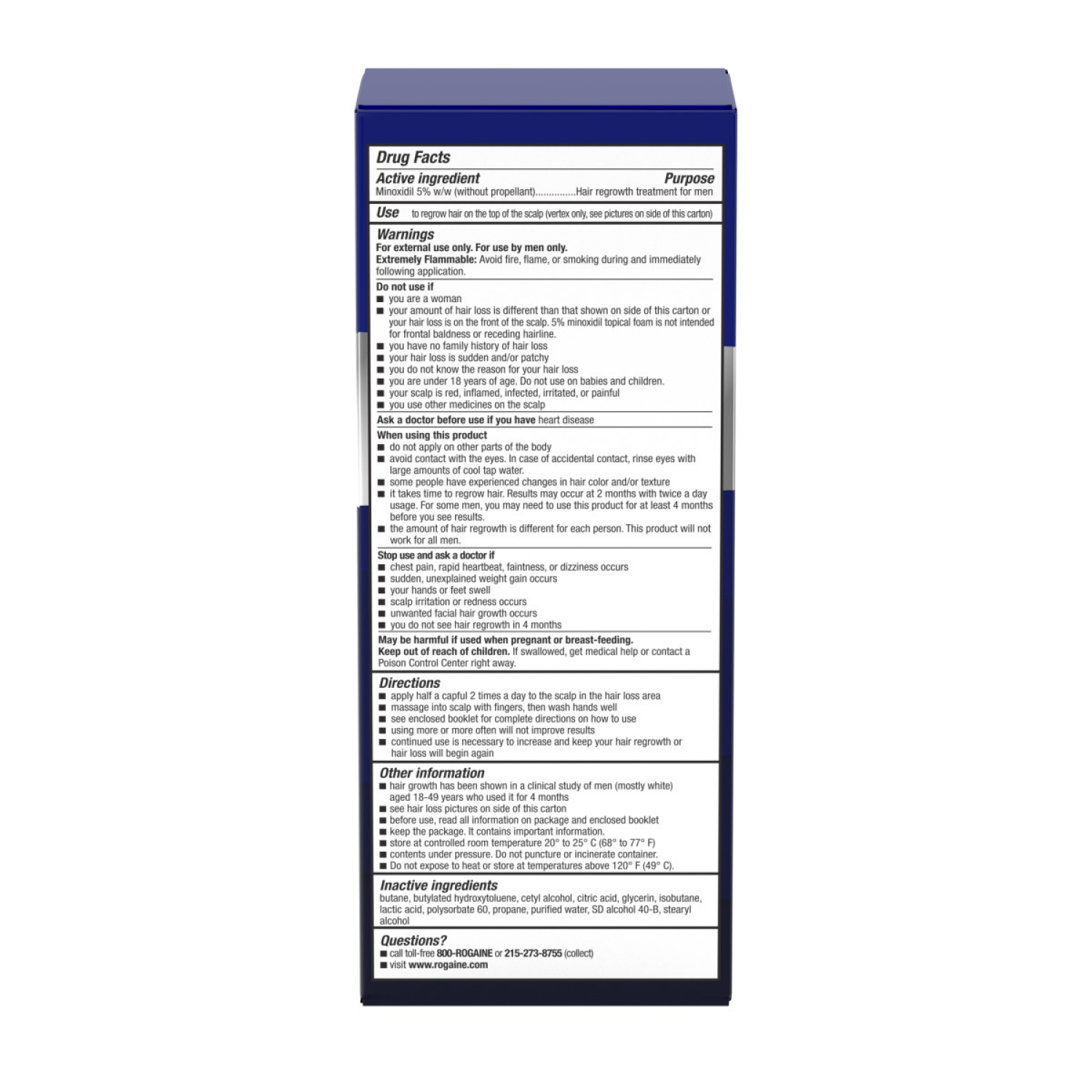 slide 6 of 8, Rogaine Men's Rogaine 5% Minoxidil Topical Foam, One Month Supply, 2.11 ea